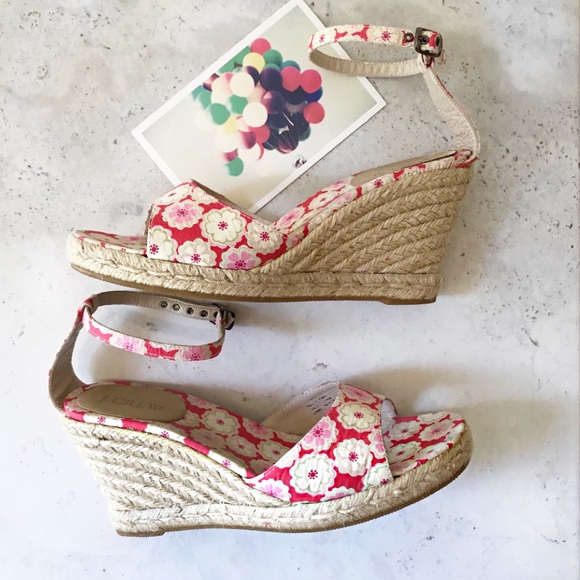 J.crew floral ankle strap wedge - Picture 2 of 4